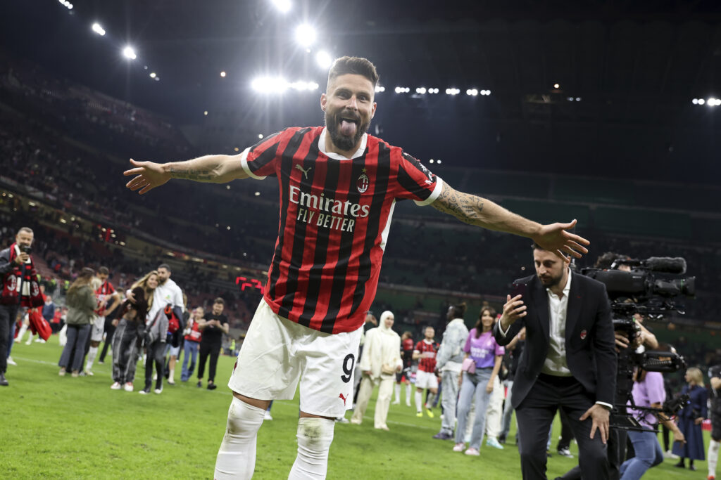 esultanza gol Olivier Giroud AC Milan Milan-Salernitana 3-3 Serie A 2023-2024