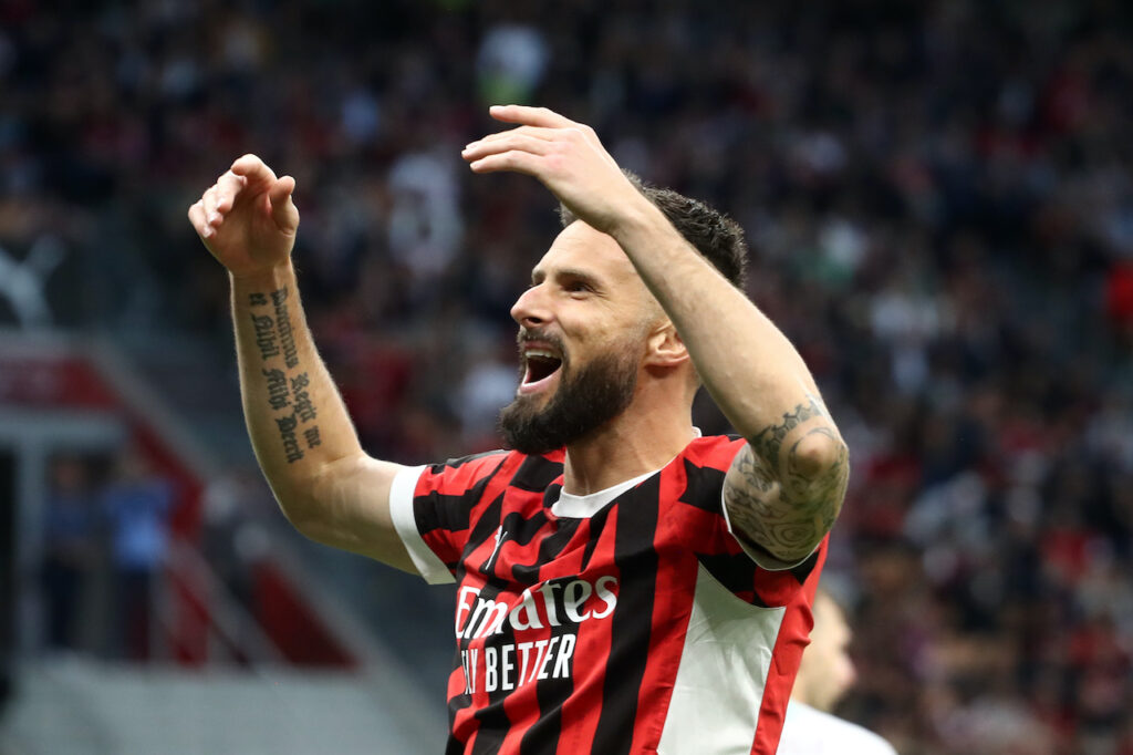 esultanza gol Olivier Giroud AC Milan Milan-Salernitana 3-3 Serie A 2023-2024