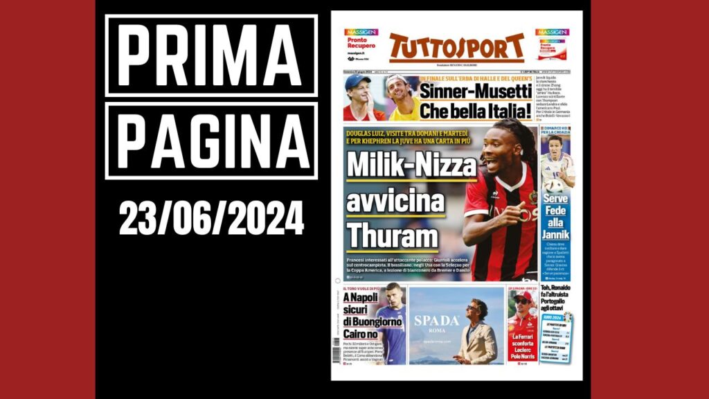 Prima Pagina Tuttosport 23 giugno