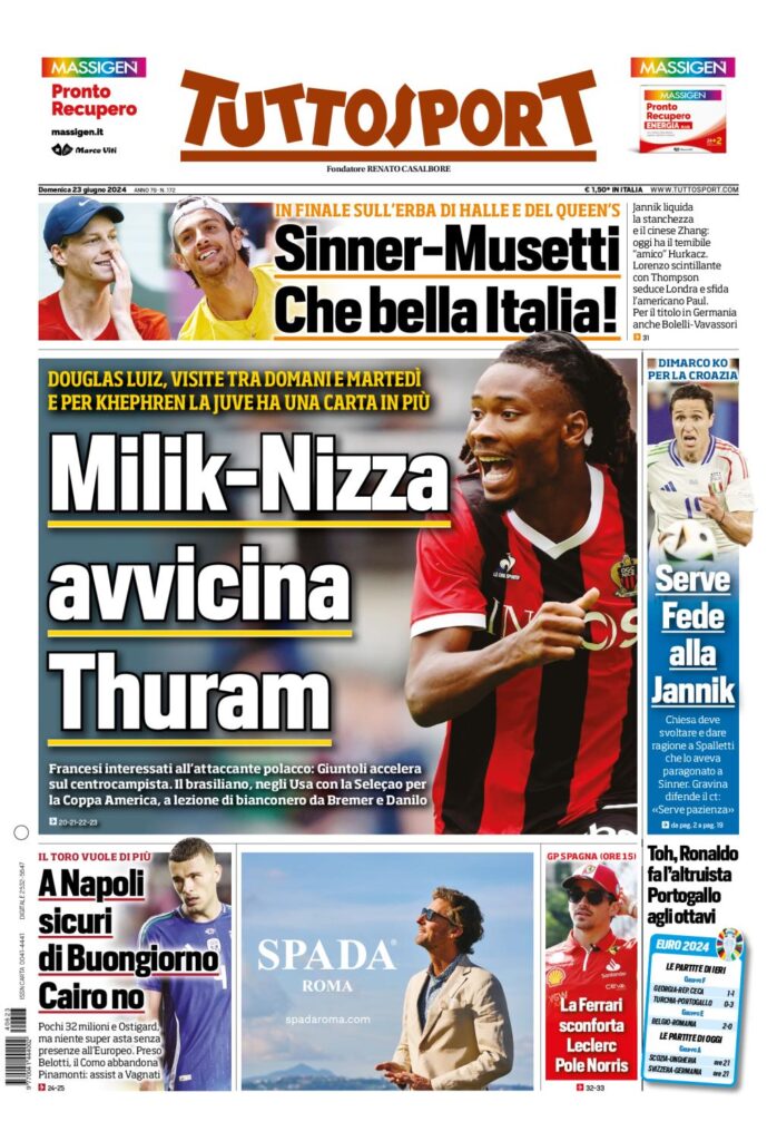 Prima Pagina Tuttosport 23 giugno