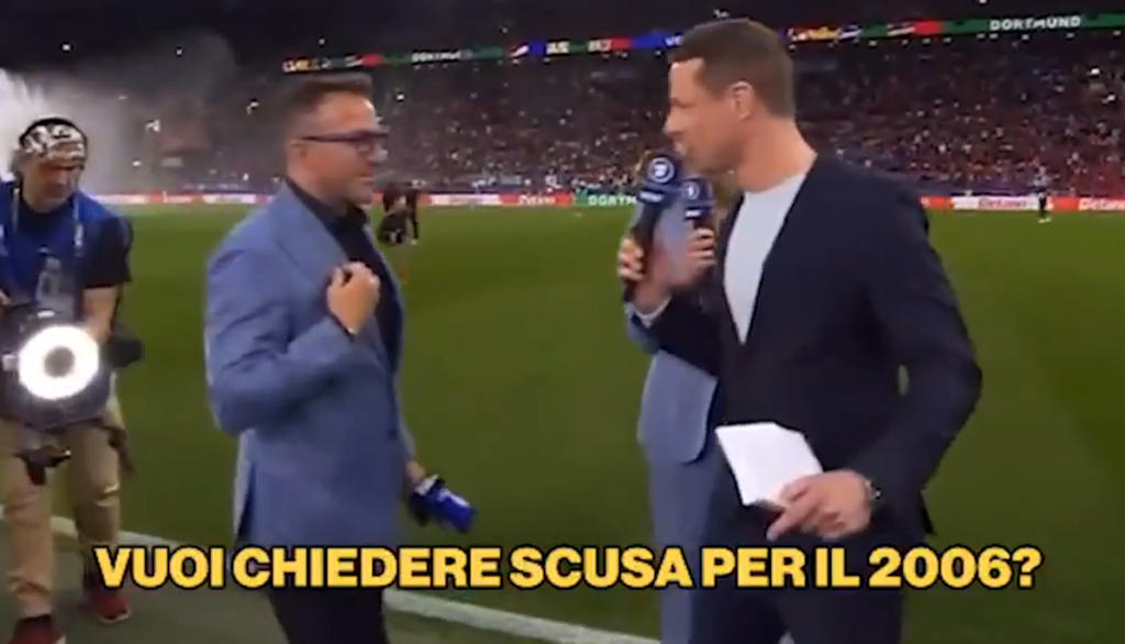 Europei, Del Piero chiede scusa alla Germania: il siparietto | VIDEO (screen Gazzetta.it)