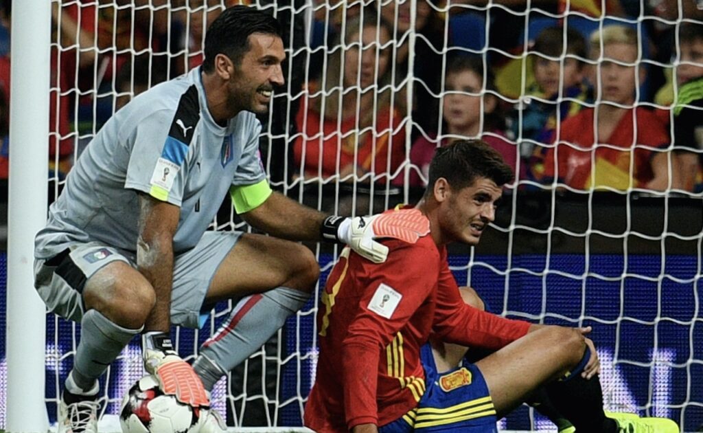 Buffon Morata Spagna Italia