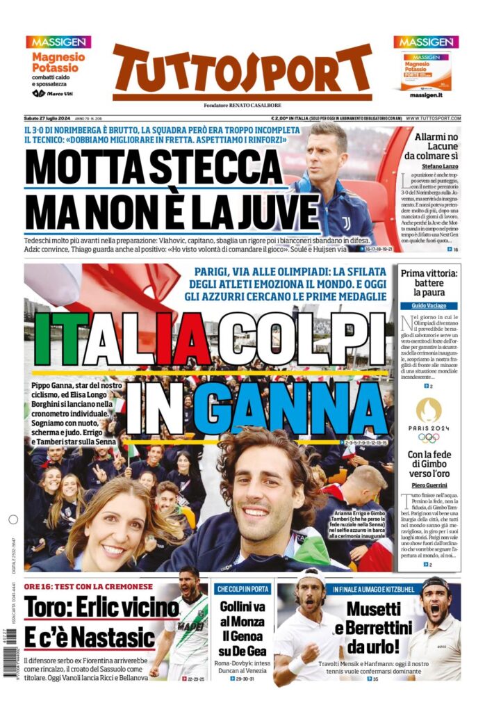 Prima Pagina Tuttosport 27 luglio