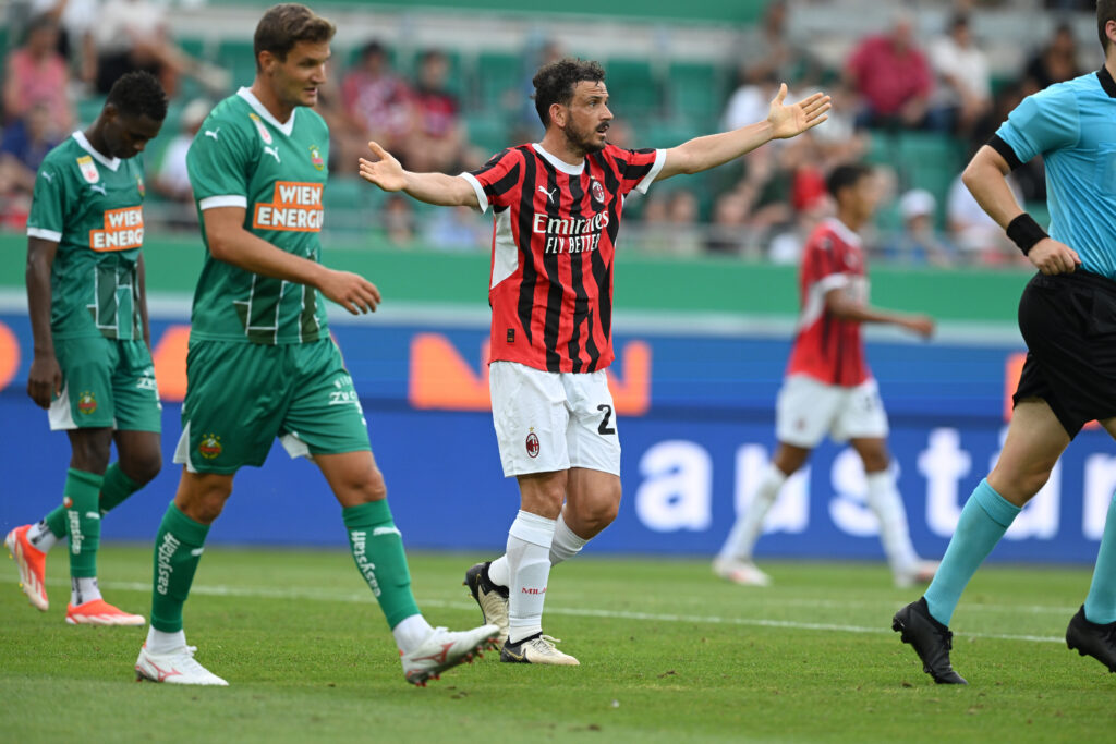Alessandro Florenzi, difensore del Milan, qui in Rapid Vienna-Milan (getty images)
