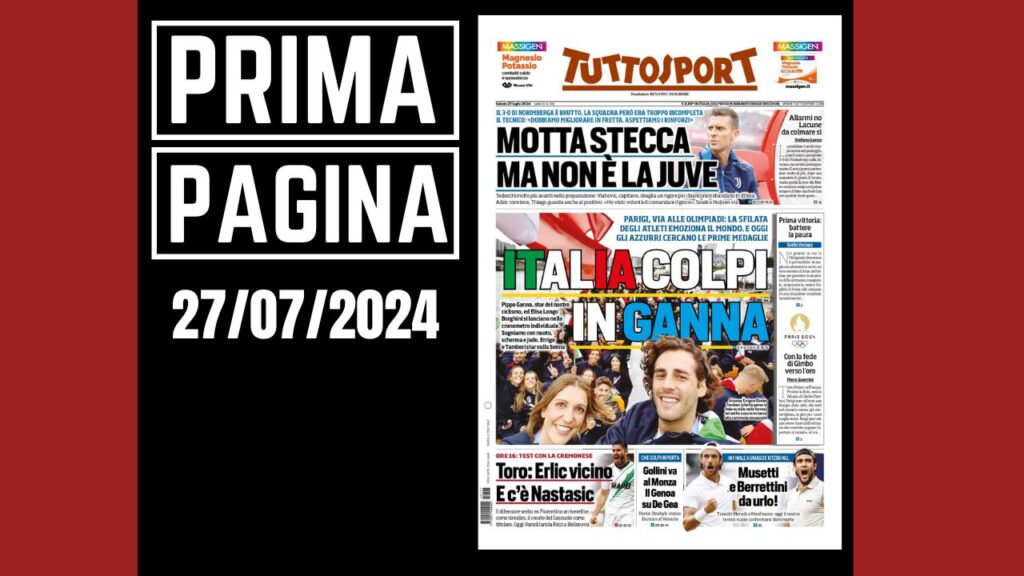 Prima Pagina Tuttosport 27 luglio