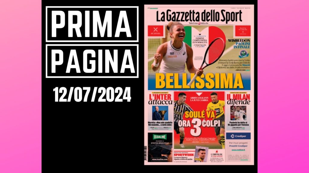 Prima pagina Gazzetta dello Sport: calciomercato Milan, Pavlovic dice si