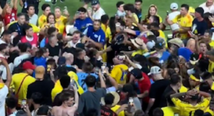 Follia in Copa America: nella rissa anche i giocatori | VIDEO (screen Gazzetta.it)