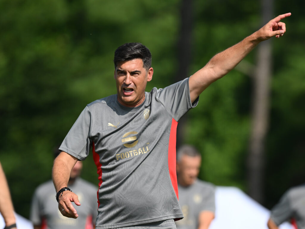 Paulo Fonseca AC Milan allenamento Milanello