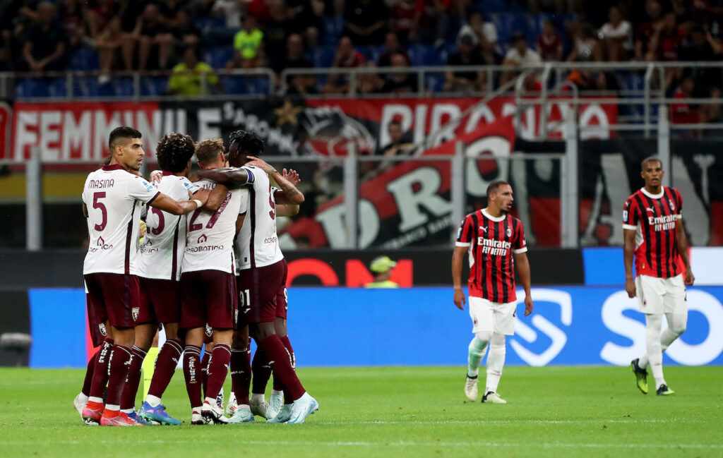 esultanza autogol Malick Thiaw AC Milan Milan-Torino 2-2 Serie A 2024-2025