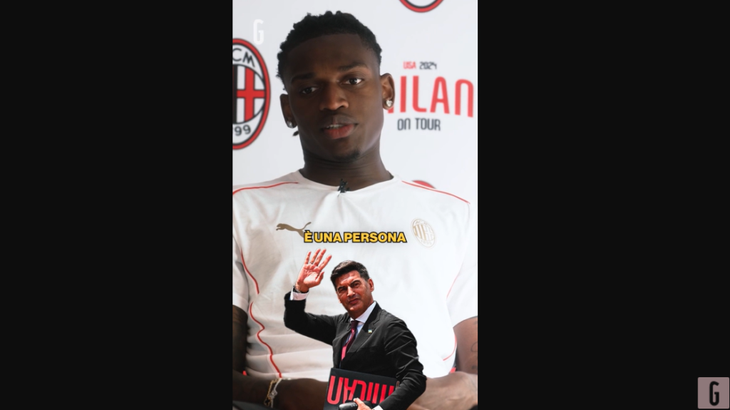 Milan, Leao svela il suo pensiero su Fonseca: le parole | VIDEO (screen Gazzetta.it)