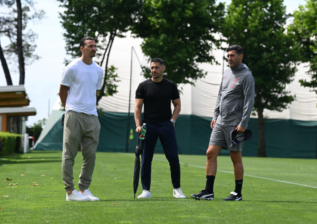 Ibrahimovic Moncada Fonseca AC Milan allenamento Milanello