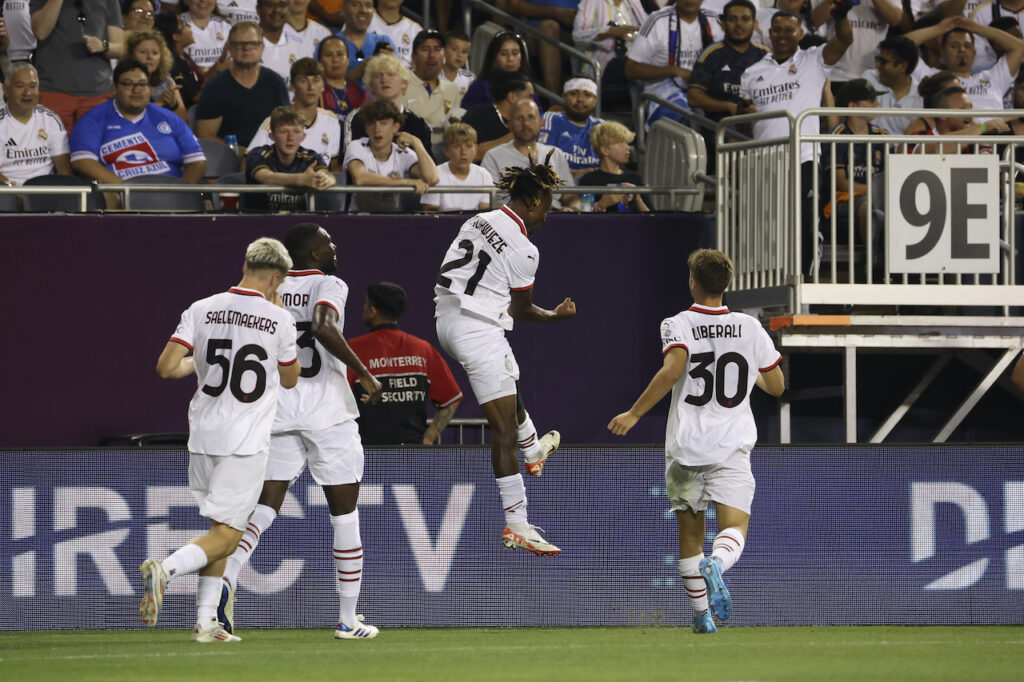 esultanza Samuel Chukwueze gol amichevole Milan-Real Madrid 1-0 Soccer Champions Tour 2024 USA