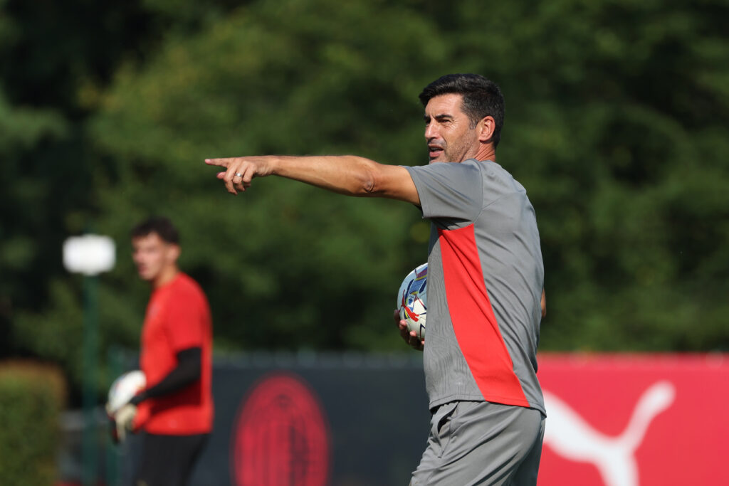 Paulo Fonseca AC Milan allenamento Milanello