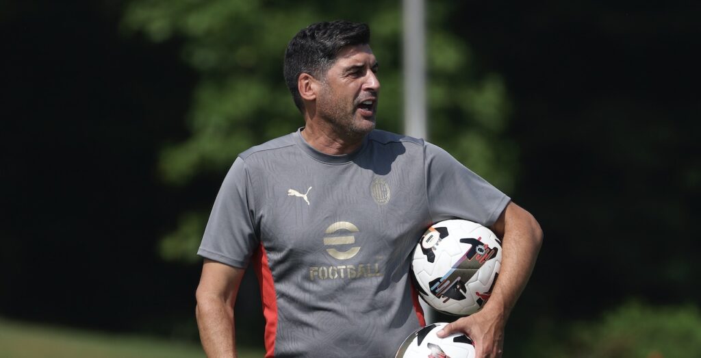Paulo Fonseca AC Milan allenamento New Jersey