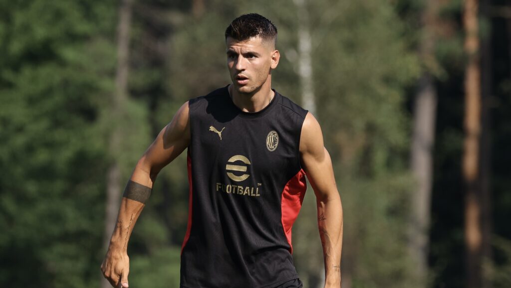 Álvaro Morata AC Milan allenamento Milanello