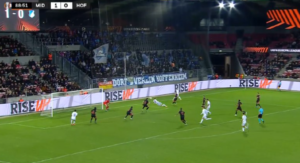 Midtjylland-Hoffenheim 1-1: gol e highlights. Scorpione di Moerstedt | VIDEO (screen Gazzetta.it)