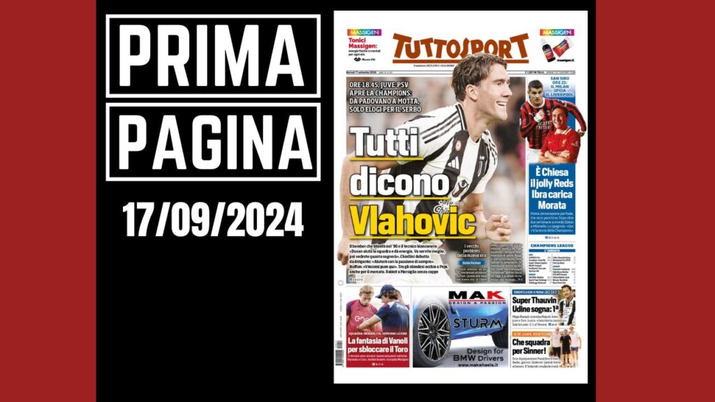 Prima Pagina Tuttosport 17 settembre