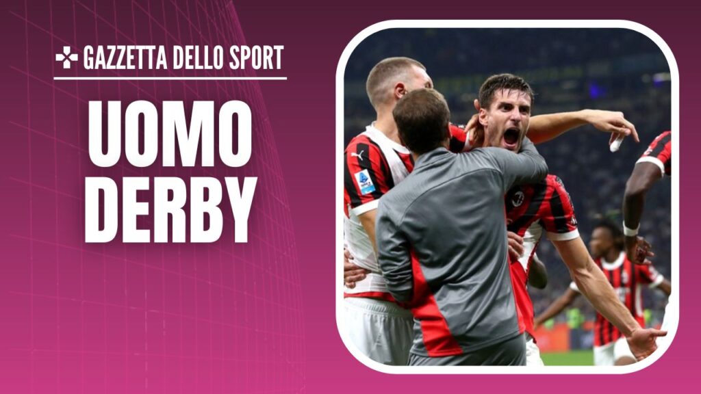 esultanza gol Matteo Gabbia AC Milan derby Inter-Milan 1-2 Serie A 2024-2025