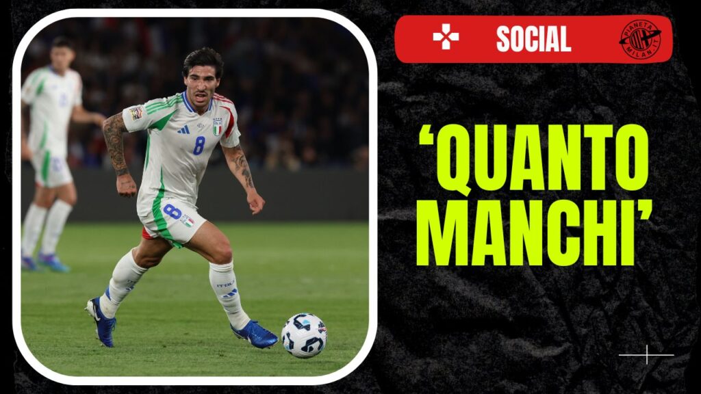 Sandro Tonali Nations League 2024-25 Francia-Italia 1-3 Milan social