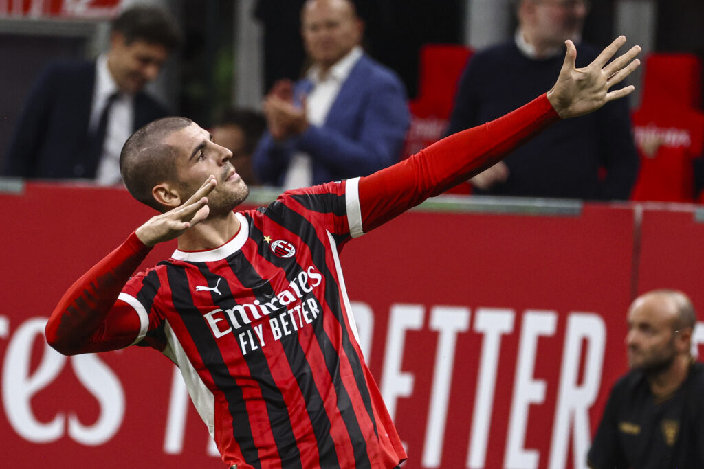 esultanza gol Álvaro Morata AC Milan Milan-Lecce 3-0 Serie A 2024-2025
