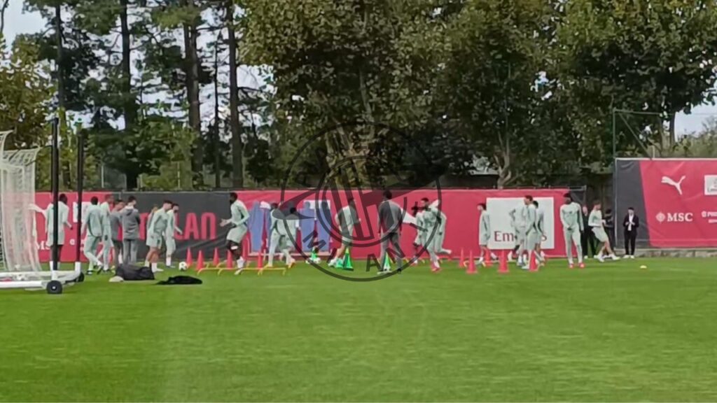 Allenamento rifinitura Milanello Bayer Leverkusen-Milan Champions League 2024-2025
