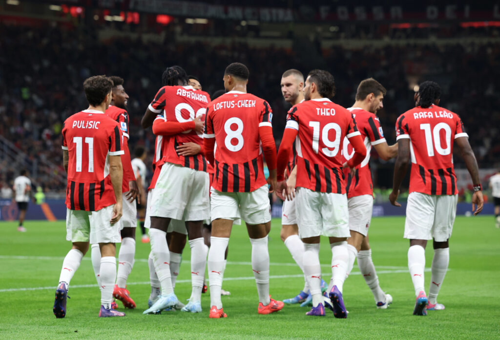 esultanza gol Abraham AC Milan Milan-Venezia 4-0 Serie A 2024-2025