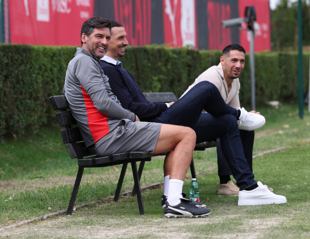Paulo Fonseca Zlatan Ibrahimovic AC Milan allenamento Milanello Moncada