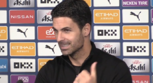 Manchester City-Arsenal 2-2, Arteta elogia Calafiori: "È stato grande" | VIDEO (screen Gazzetta.it)