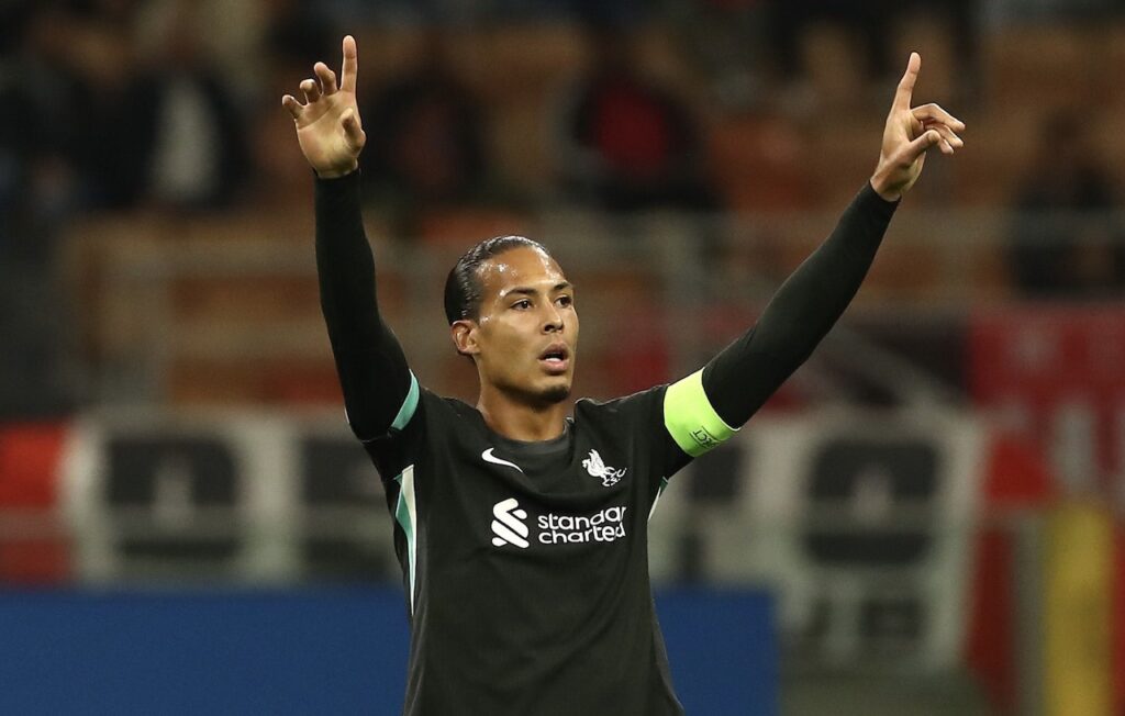 Virgil van Dijk Milan-Liverpool 1-3 Champions League 2024-2025
