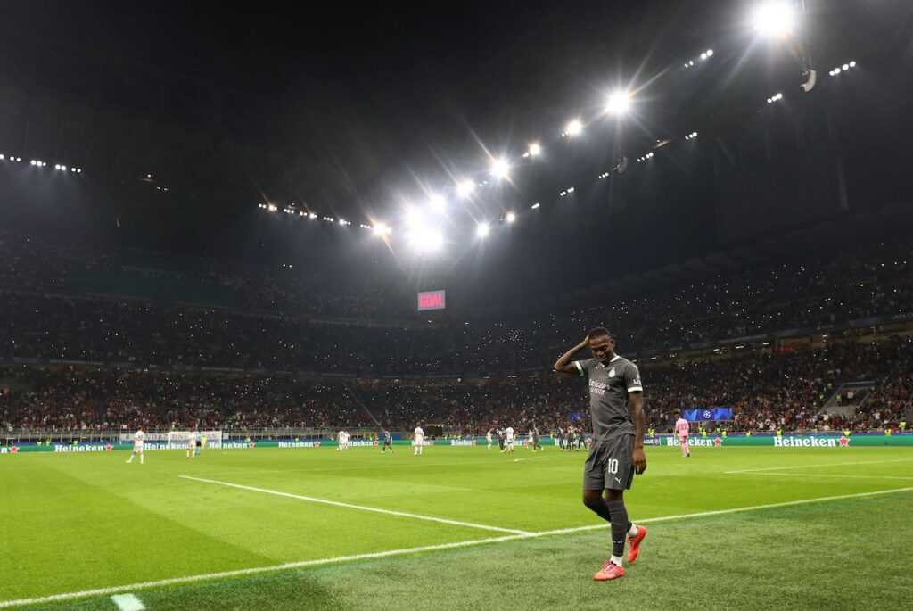 sostituzione Rafael Leao AC Milan Milan-Bruges 3-1 Champions League 2024-2025