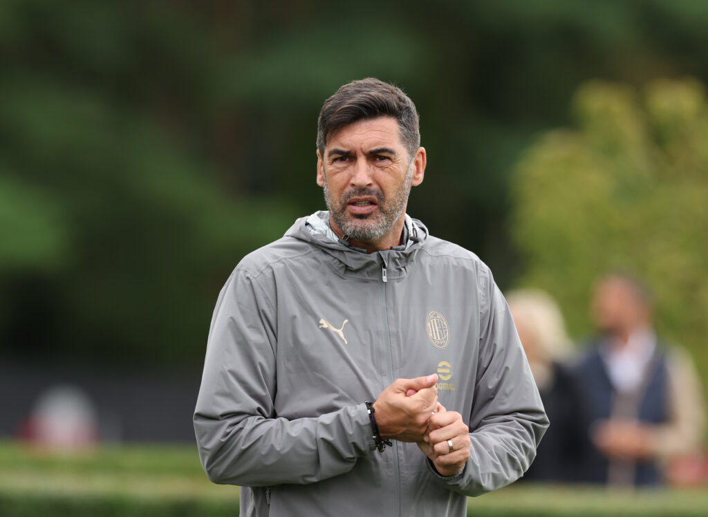 Paulo Fonseca AC Milan allenamento Milanello