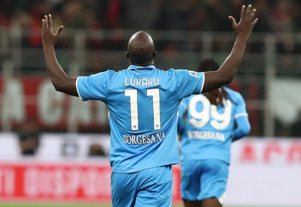 esultanza gol Romelu Lukaku Milan-Napoli 0-2 Serie A 2024-2025
