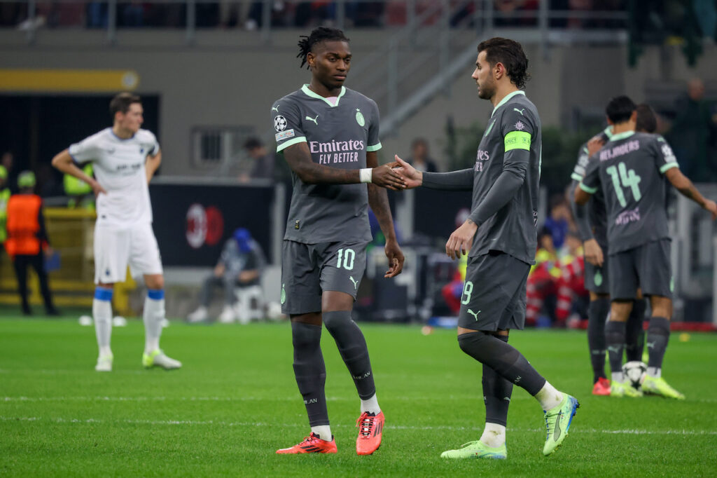 sostituzione Rafael Leao AC Milan Milan-Bruges 3-1 Champions League 2024-2025