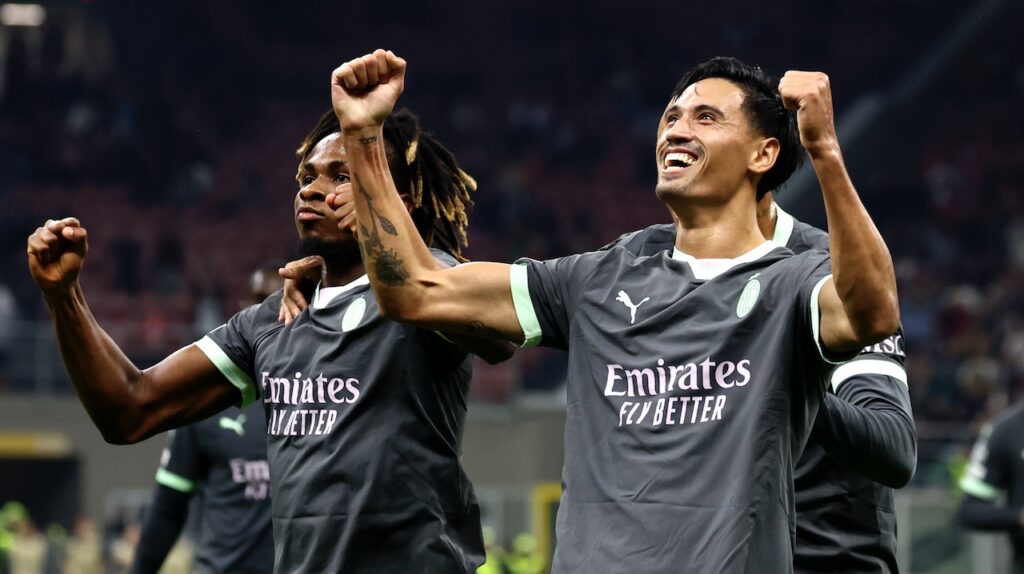 esultanza gol Tijjani Reijnders AC Milan Milan-Bruges 3-1 Champions League 2024-2025