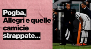 Pogba e la battuta ad Allegri: "Mister, quante camicie ti servono?" | VIDEO (screen Gazzetta.it)
