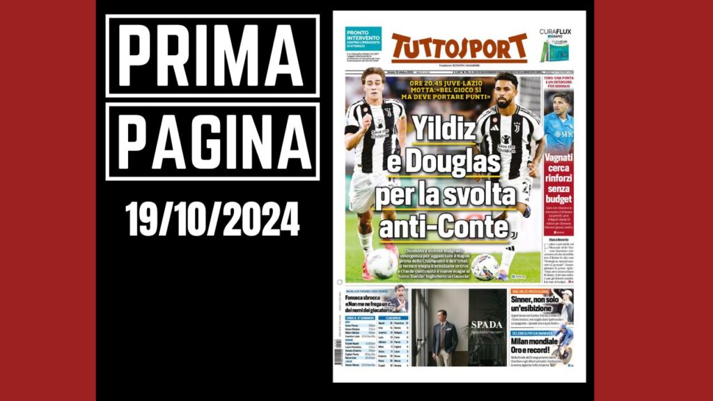 Prima Pagina Tuttosport 19 ottobre