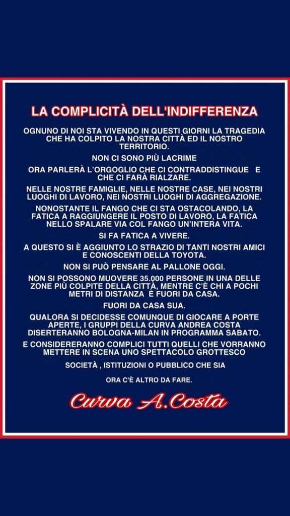 Curva Andrea Costa Bologna