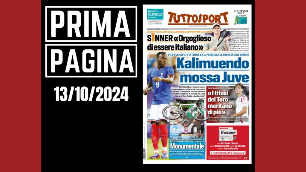Prima pagina Tuttosport: Ricci parla del Torino e del mercato