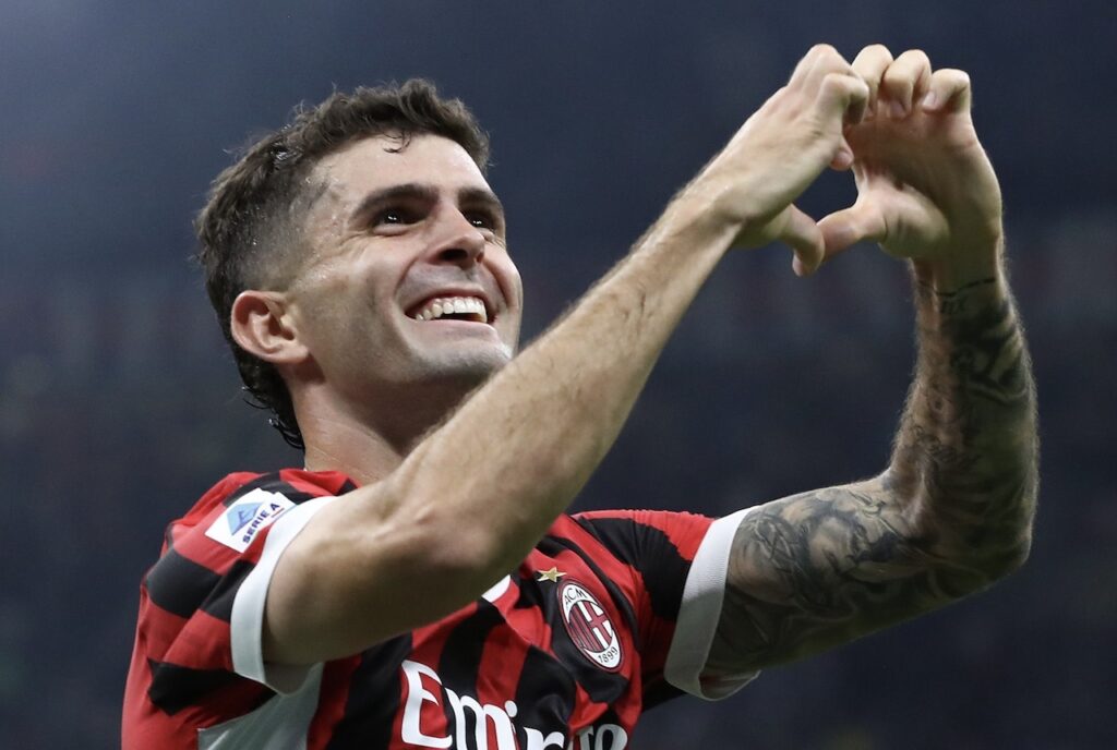 esultanza gol Christian Pulisic AC Milan Milan-Lecce 3-0 Serie A 2024-2025
