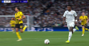 Champions League - Vinicius inarrestabile: il suo gol meraviglioso | VIDEO (screen Gazzetta.it)