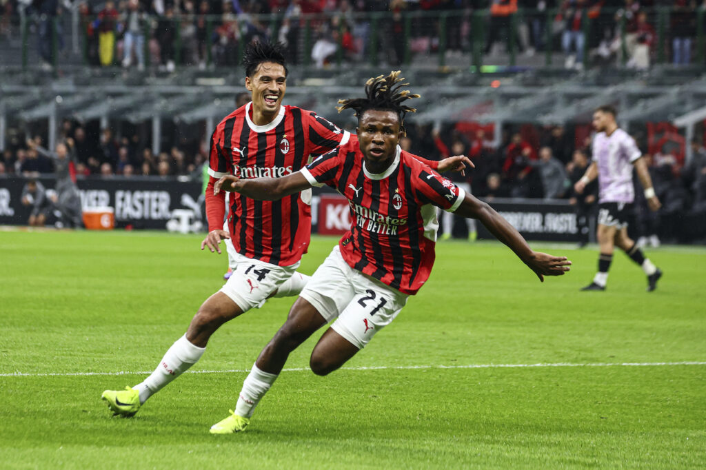 esultanza gol Samuel Chukwueze AC Milan Milan-Udinese 1-0 Serie A 2024-2025