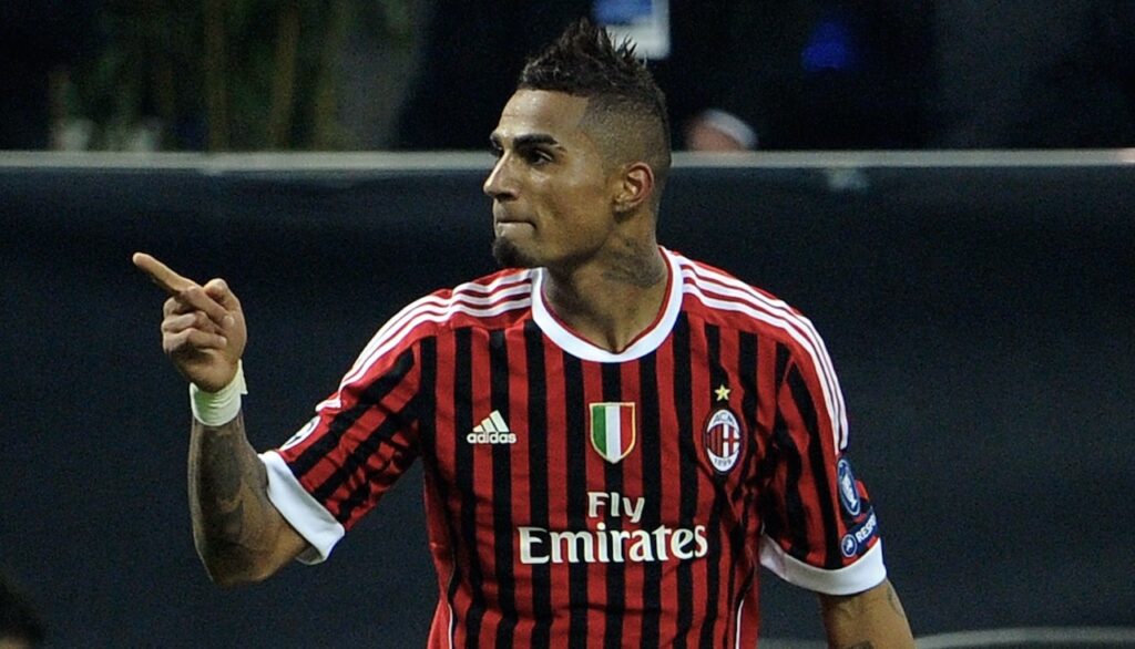 esultanza gol Kevin Prince Boateng AC Milan Milan-Barcellona 2-3 Champions League 2011-2012
