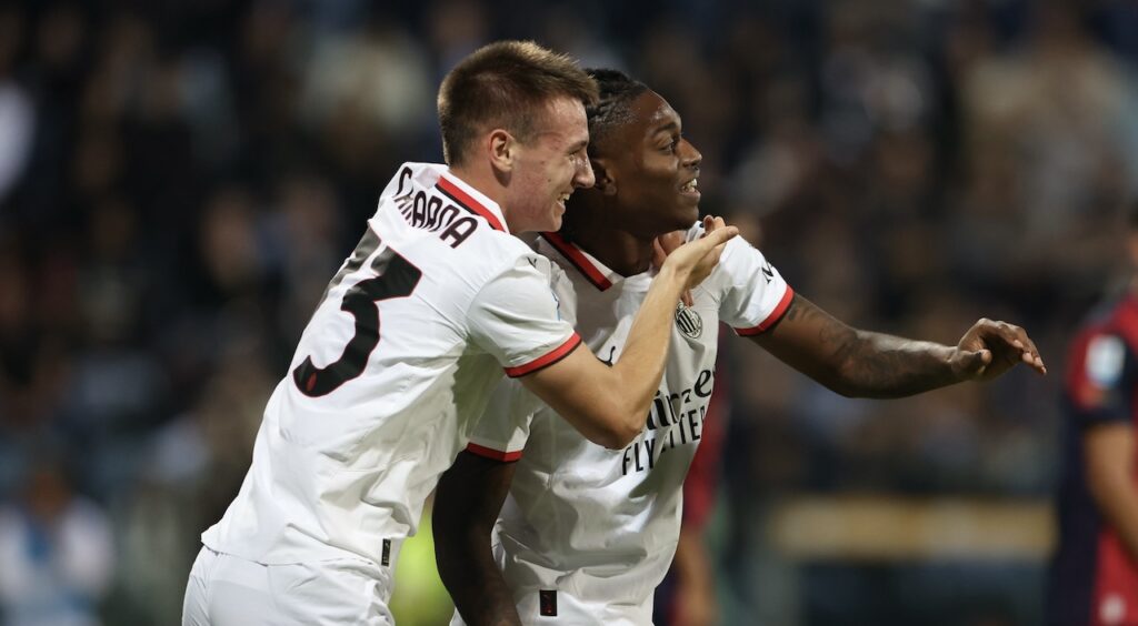 esultanza gol Rafael Leao AC Milan Cagliari-Milan 3-3 Serie A 2024-2025