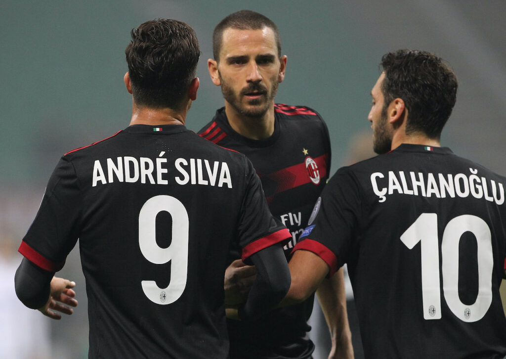 Bonucci Calhanoglu Silva AC Milan Milan-Austria Vienna 5-1 Europa League 2017-2018