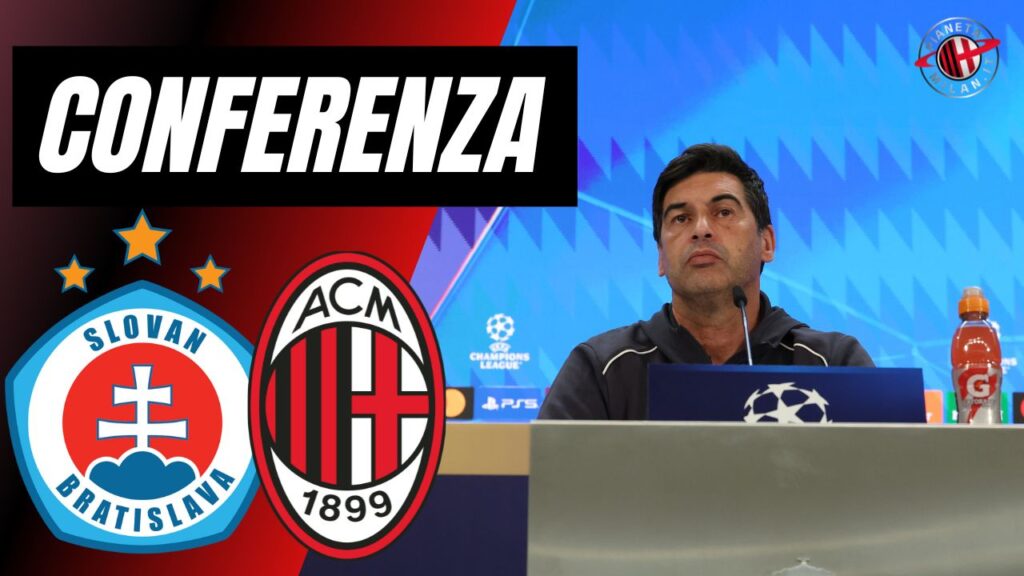 Fonseca conferenza LIVE Slovan Bratislava-Milan Champions League 2024-2025
