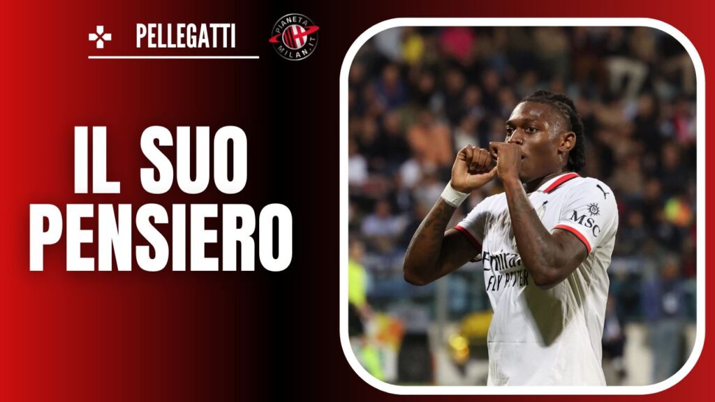 esultanza gol Rafael Leao AC Milan Cagliari-Milan 3-3 Serie A 2024-2025