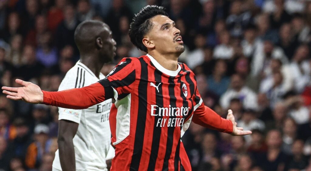 esultanza gol Tijjani Reijnders AC Milan Real Madrid-Milan 1-3 Champions League 2024-2025