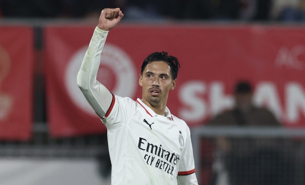 esultanza gol Tijjani Reijnders AC Milan Monza-Milan 0-1 Serie A 2024-2025