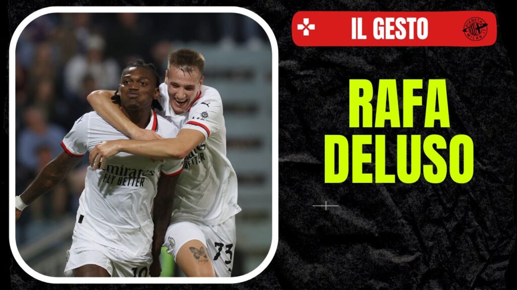 esultanza gol Rafael Leao AC Milan Cagliari-Milan 3-3 Serie A 2024-2025 Camarda