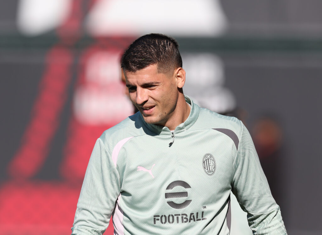 Álvaro Morata AC Milan allenamento Milanello